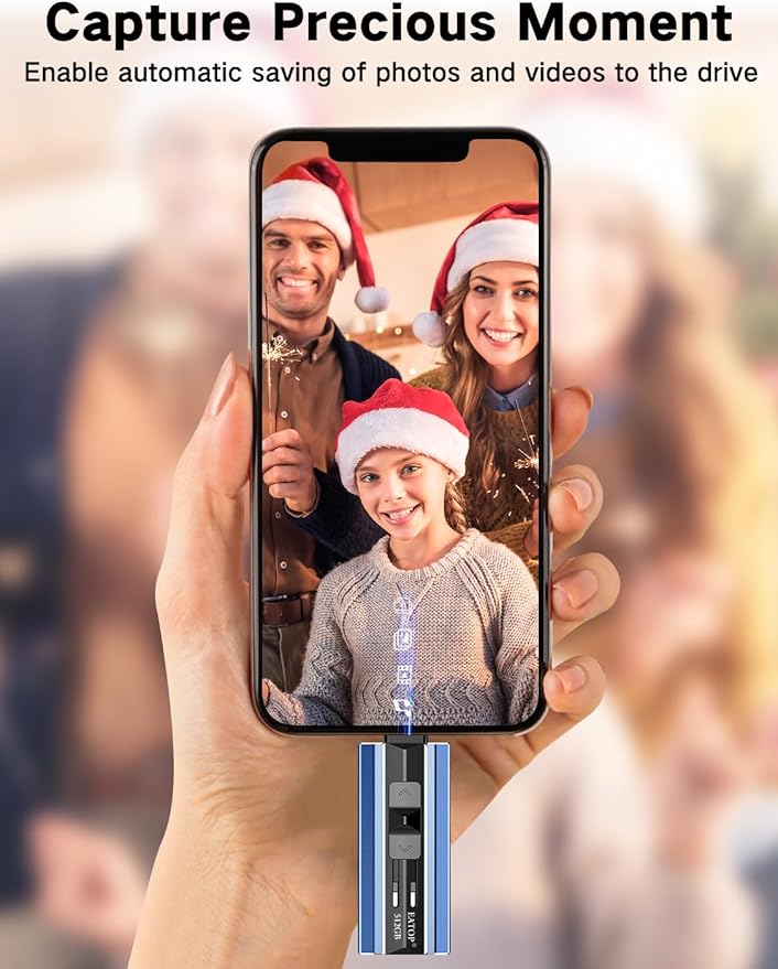 EATOP 512GB Flash Drive Intended for Phone Tablet Androidphone and Computers, 4 in 1 Photo Stick for Phone Memory Storage Easily Backup Photos Videos, Plug and Play, No App Required (Navy Blue)