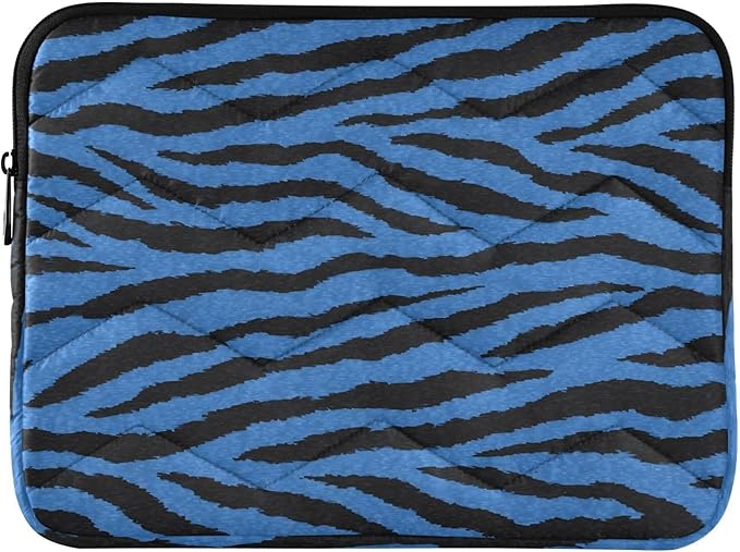 Laptop Case Sleeve, Blue Tiger Black Stripe Animal Print Shockproof Protective Computer Carrying Cover, Briefcase Handbags 15-16 inch Laptop Sleeve Bag