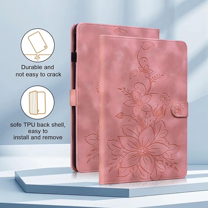 Case for iPad 9th Generation (2021) / 8th Generation (2020) / 7th Gen (2019) 10.2 Inch, Auto Wake/Sleep Supports Pencil Holder Magnetic Clasp Stand Cover, Pink