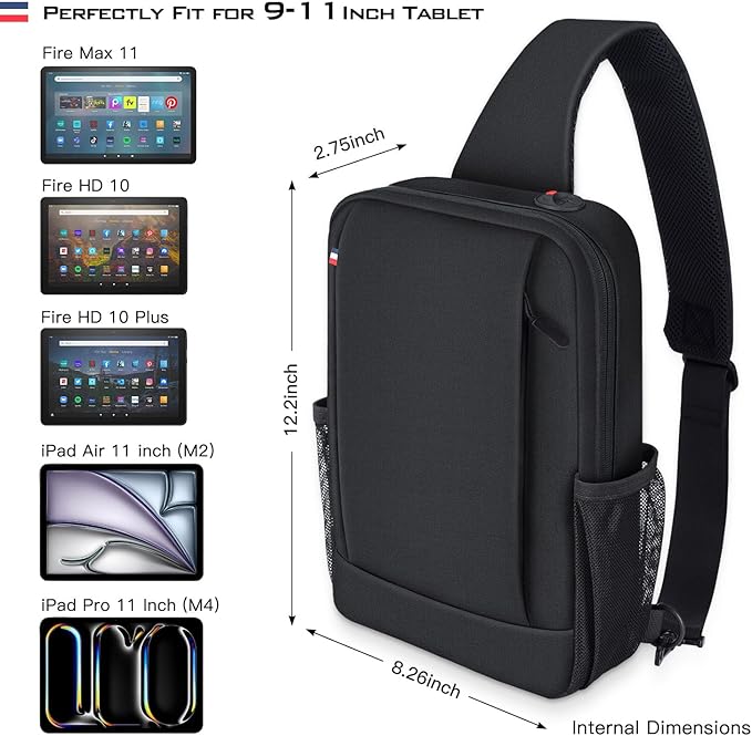 Tablet Carrying Sleeve Shoulder Bag for Amazon Fire Max 11/Fire HD 10 Plus 2023-2021,iPad Pro M5 M4 11 inch/iPad Air M4 M3 M2 2026 2025 2024/iPad 11th 10th/Air 5/Samsung Galaxy Tab S9 S8 Case