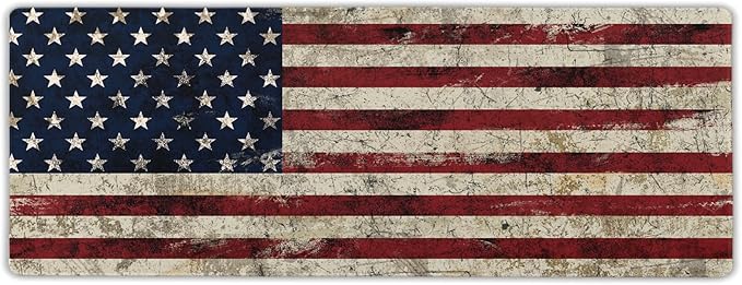 American Flag Mouse Pad Extended Large 31.5x11.8 in USA Flag Desk Mat Independence Day Large Mousepad Non-Slip Rubber Base Stitched Edge Gaming Mousepad PC Computer Desk Pad for Work Desktop