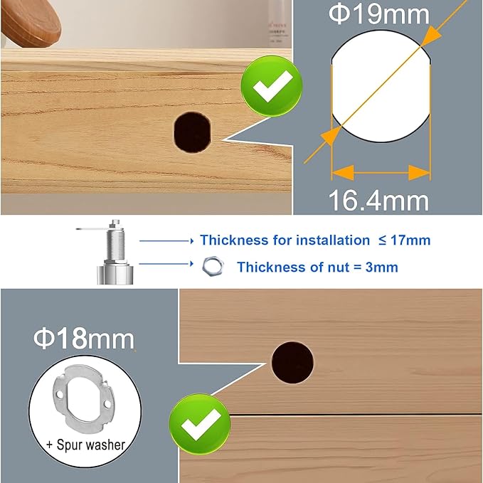 Fingerprint Drawer Lock eLinkSmart Bluetooth App Cabinet Lock 20MM (17MM) for Home Office Mailbox Keyless Furniture with 3 Sizes Tubular Cam 20 Fingerprints 1000+ App Users