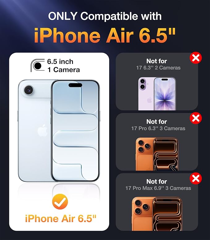 Diaclara Magnetic Designed for iPhone Air Case Full Body Bumper,[Compatible with MagSafe] Military Drop Proof Cover with Built-in Touch Sensitive Anti-Scratch Screen Protector for iPhone 17 Air Clear