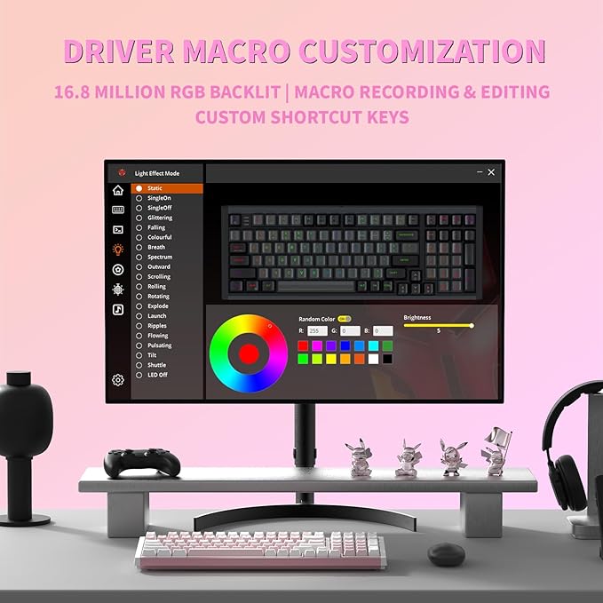 Hexgears I4 Mechanical Keyboard with Number Pad, Aluminum Gaming Keyboard Kailh Tactile Switch, RGB Backlight, PBT Keycaps, Hot Swappable for Windows/Mac OS (Pink-White)