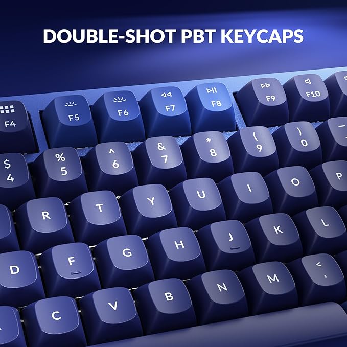 Keychron Q1 RGB Wired Custom Mechanical Keyboard Knob Version, 75% Layout QMK/VIA Programmable with Hot-swappable Gateron G Pro Brown Switch Double Gasket Compatible with Mac Windows Linux (Blue)