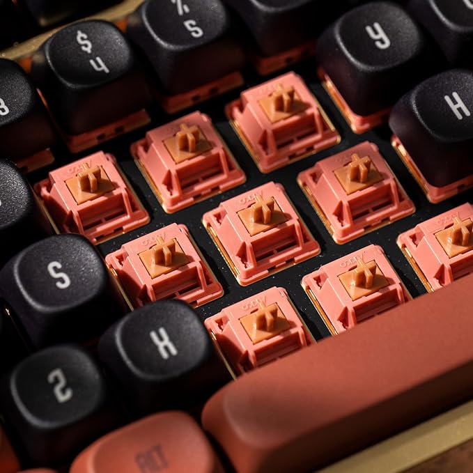 Akko Rosewood Keyboard Switch for Mechanical Gaming Keyboard, 5-Pin 40gf Linear Pre-Lubed Switches (45pcs)