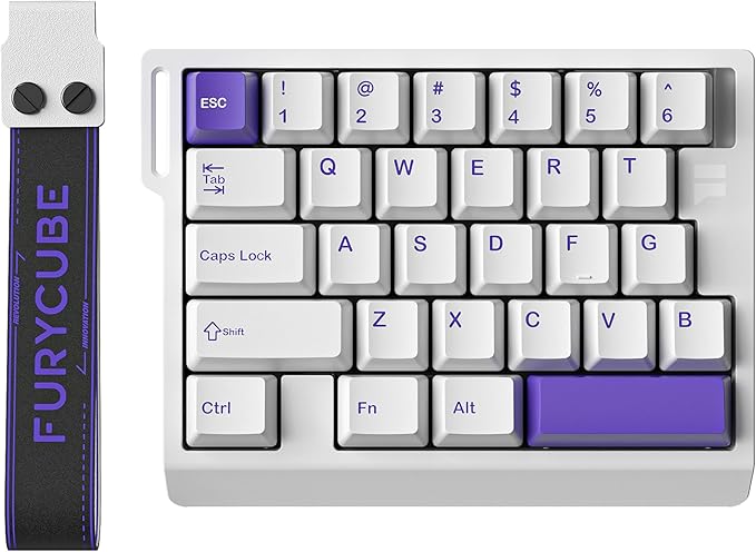 Left-Hand Mechanical Gaming Keyboard Hall Effect Magnetic Switch,29 Keys Hot Swappable,0.01mm Adjustable RT/RS,8K, Portable One Hand Gaming Keypad for FPS & Rhythm Games PC/Mac,RGB(White)
