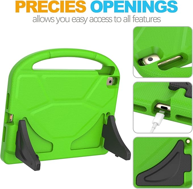Kids Case for iPad 10.2 & 10.5, iPad 9th/8th/7th Generation 10.2" 2021 2020 2019 Case with Screen Protector, iPad Air 3rd Gen/Pro 10.5 inch Protective Cover with Handle Stand, Green