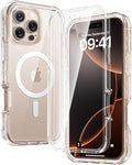 Diaclara Magnetic Designed for iPhone 16 Pro Case, Full Body Rugged with Touch Sensitive Anti-Scratch Screen Protector, Compatible with MagSafe, Soft Bumper Case for iPhone 16 Pro 6.3'', Clear