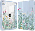 May Chen Case for iPad Pro 11-Inch M5/M4 2025/2024 (6th/5th Generation), Clear Transparent Print Back Shell Slim Stand Shockproof Tablet Cover, Auto Wake/Sleep, Herbs Flowers