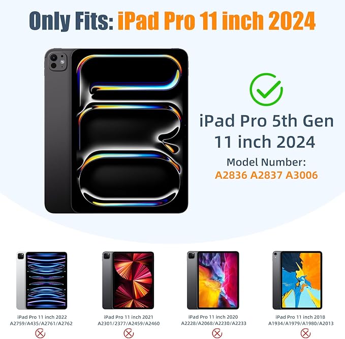Kidopire New Compatible with iPad Pro 11 Inch Case (M4 2024/M5 2025) with Pencil Holder, Smart Cover with Protective Trifold Stand & Soft TPU Back, Auto Wake/Sleep, Support Pencil Pro, Lavender