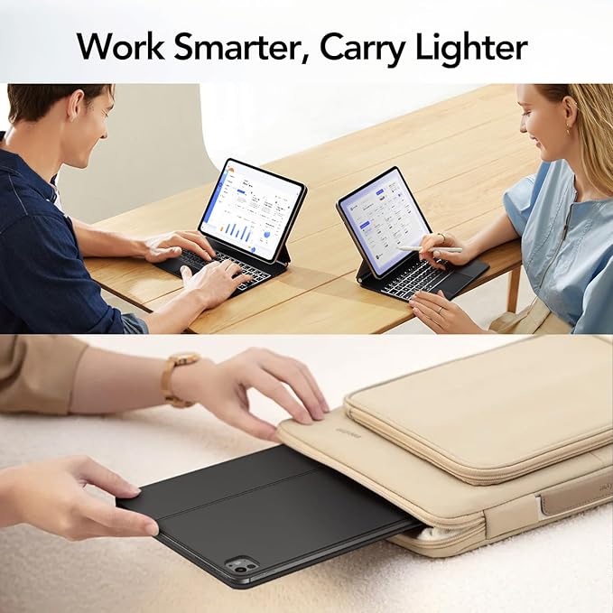 runelk Keyboard Case for iPad Pro 13-inch (M4 2024 / M5 2025), Magic-Style Magnetic Keyboard Case with Multi-Touch Trackpad, Floating Cantilever Stand Compatible with iPad Pro 13 - Charcoal Black