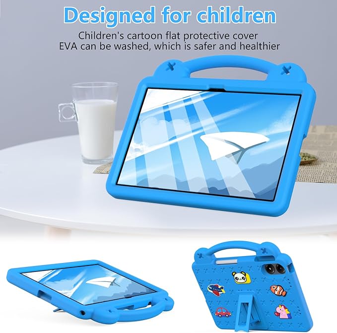 AKABEILA Compatible with Apple iPad Pro 12.9(2018/2020/2021/2022)/Air 13(2026) M4(2025) M3(2024)/Pro 13(2025) M5(2024) Tablet Case, Cases with Shoulder Strap & Stand Handle & Pen Tray Sky Blue