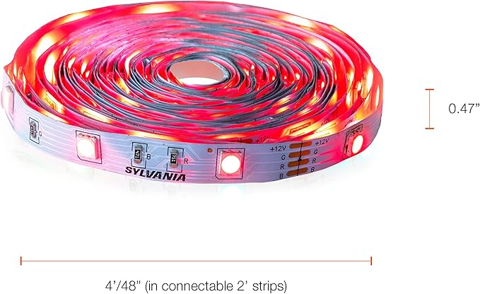 Sylvania LED Mosaic Flexible Light Expansion Kit for Starter Kit with Remote Control, Full Color, 2 2ft RGBW Strips (65483)