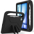 Kids Case for Apple iPad Air 11 inch M4/M3/M2 (2026/2025/2024) with Pencil Stylus Holder/Handle/Kickstand Slim Lightweight Cute Soft Shockproof EVA Folio Stand Protective Tablet Cover, Black