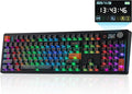 EPOMAKER TH108 V2 PRO Full Size Mechanical Keyboard with Screen&Knob, 10000mAh, BT/2.4Ghz, Mac Modifier PBT Keycap, Hot Swap, RGB, Gasket, Wireless Gaming Keyboard for Mac/PC (Black, Sea Salt Silent)