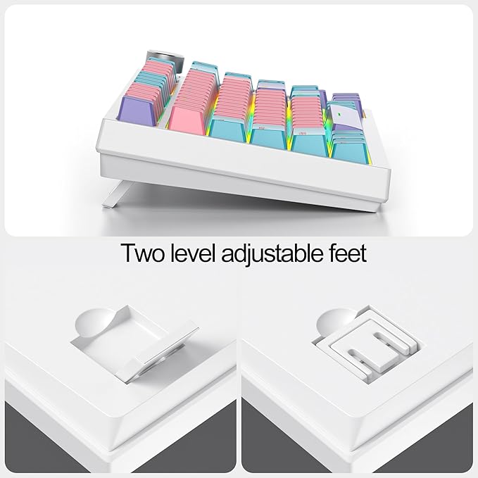 Fogruaden Wired Hot Swappable 75% Percent Mechanical Keyboard, Red Switch, TKL Pink Mechanical Keyboard, Gasket Mount, RGB Backlit Compact Gaming Keyboards with Volume Knob(Pink)