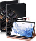 Case for iPad Air 13 inch (M4/M3/M2) 2026/2025/2024, PU Leather Stand Shockproof Cover with Pen Holder & Card Slots - Purple Lotus