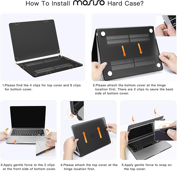 MOSISO Compatible with MacBook Air 13 inch Case M5 2026 M4 2025 M3 M2 2024-2022 A3449 A3240 A3113 A2681,Hard Shell&Sleeve Bag&Keyboard Skin&Webcam Cover&ScreenFilm for MacBook Air 13.6, Slate Gray