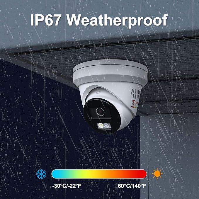 Anpviz 5MP AI IP PoE Camera, Active Deterrence IP Security Camera Outdoor, 2-Way Audio, Human & Vehicle Detection, Smart Color Night Vision, IP67, 5MP@20fps, 2.8mm Lens Wide Angle, IPC-D3653WD-SA