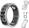 Smart Health Ring for Women Men, Smart Ring Fitness Tracker for iOS Android, Heart Rate, Blood Oxygen, Blood Pressure, Sleep Monitoring,5ATM Waterproof, No Subscription Fee (Silver, 13#)
