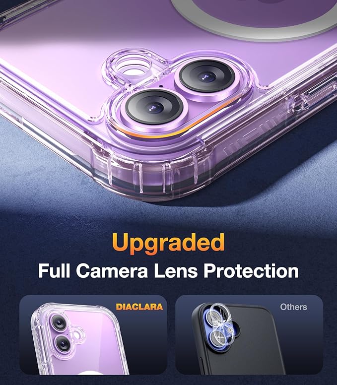 Diaclara Magnetic Designed for iPhone 17 Case 6.3 Inch Full Body Bumper,[Compatible with MagSafe] Military Drop Proof Cover with Built-in Touch Sensitive Anti-Scratch Screen Protector Clear