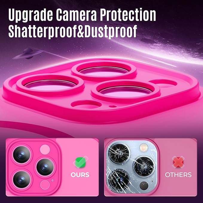 Symcele Designed for iPhone 13 Pro Case, Compatible with MagSafe, with Privacy Screen Protectors X2, [Camera Protection] [15FT Military Drop Protection] Shockproof Phone Case, 6.1", Hot Pink