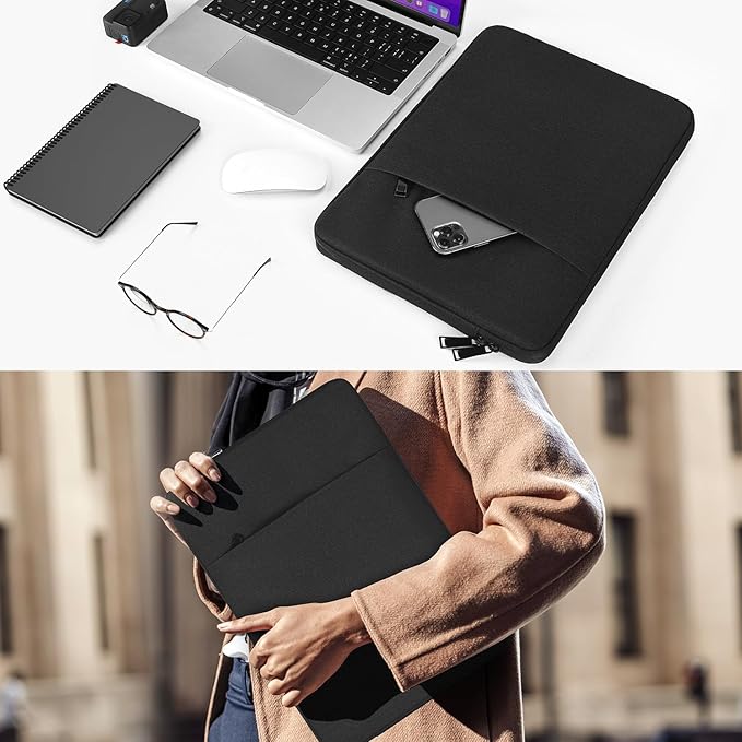 CaseBuy MacBook Pro 16 inch Sleeve Protective Case for 16-inch New MacBook Pro M5 M4/M3/M2/M1 Pro/Max A3428 A3429 A3186 A3403 A2991 A2780 A2485, Water-Resistant Laptop Bag with Accessory Pocket -Black