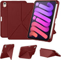 DTTO Case for iPad mini 7 (A17 Pro) 2024 / iPad mini 6 2021 8.3 inch with Pencil Holder, Multi-Angle Magnetic Standing Cover for iPad mini 7th/6th Generation [Auto Wake/Sleep], Burgundy Red