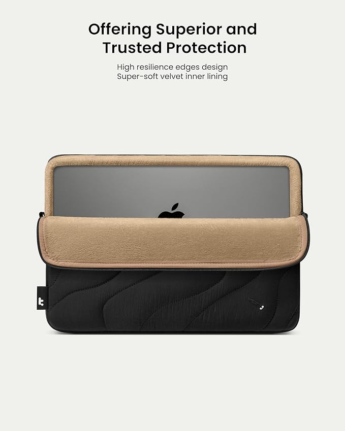 tomtoc 360 Protective Puffy Laptop Sleeve for 14-inch MacBook Pro M5 Pro/Max (2026) A3426 A3427, M4/M3 Pro/Max A3434 A3112 A3401 13.5/13.8-inch Surface Laptop 7(Copilot+ PC)/6/5/4/3, Quilted Design