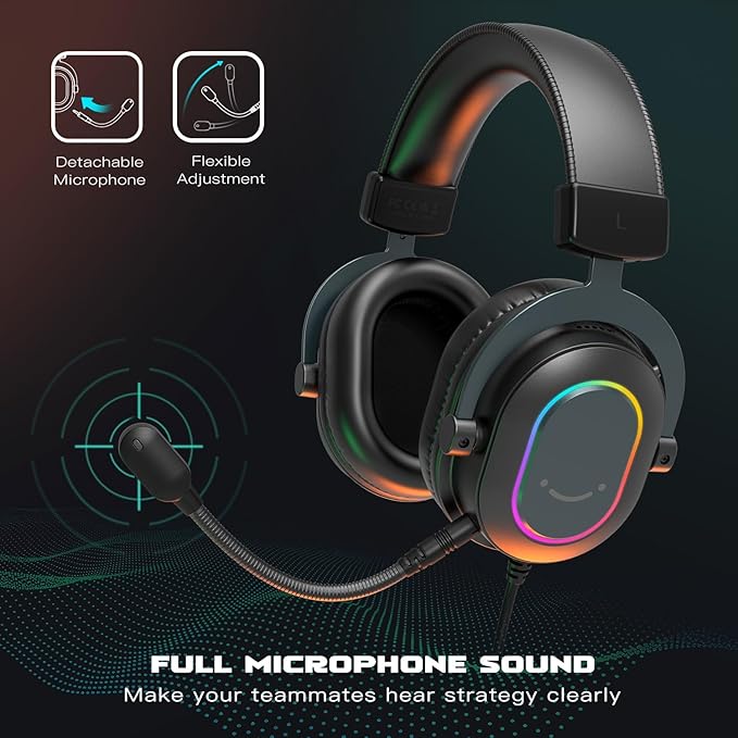 FIFINE Gaming Microphone and USB Streaming Headset Kit, PC Podcast Condenser Mic with Boom Arm, Pop Filter, Mute, Wired Headphones with 7.1 Surround Sound for Streaming, Twitch, Online Chat (A6T+H6)