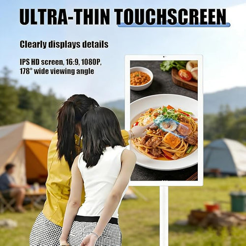 1080p/4k Smart Portable Wireless Touch Screen TV on Wheels,Portable Touch Screen Monitor,8+128G,with 21.5in/27in/32in Large Display 32in(4k)