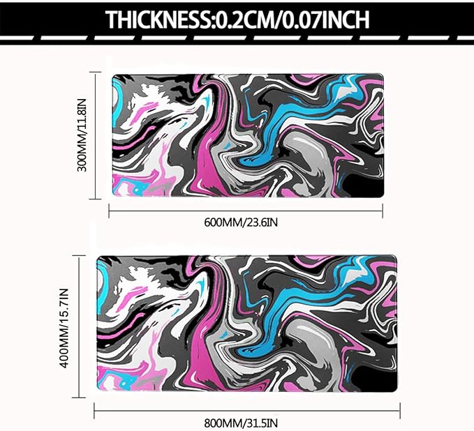 Rcege Large Mouse Pad for Desk - Gaming Mouse Pad with Stitched Edges, Anti-Slip Base for Keyboard and Mouse(Abstract Purple, 23.6L x 11.8W inches)