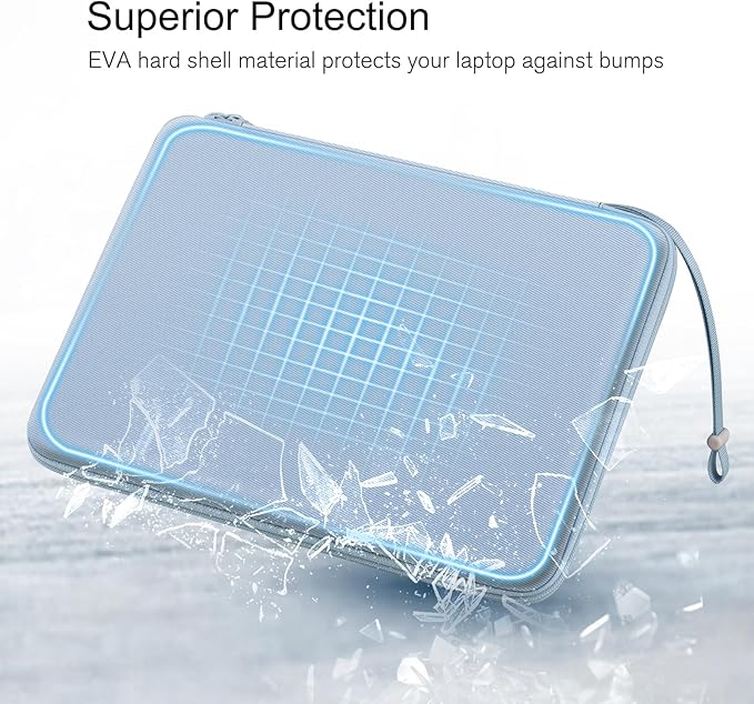FINPAC Hard Laptop Sleeve Case for 15.3 inch MacBook Air M5 M4 M3 M2 (2026-2023) A3448 A3241 A3114, 16.2 inch MacBook Pro 2026 M5/M4/M3/M2/M1 Pro/Max, Waterproof Case for Surface Laptop, Ice Blue