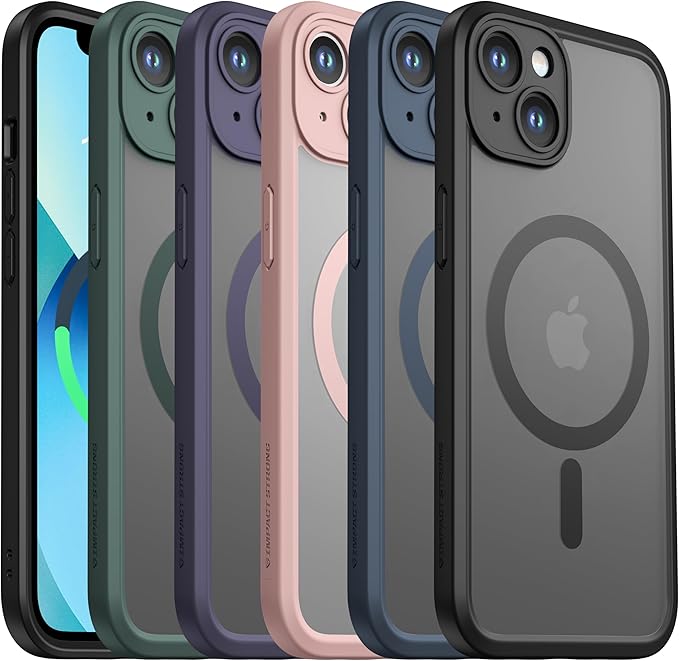 ImpactStrong Magnetic Guard Designed for iPhone 13 Case [Camera Protection] [Military Grade Drop Tested] [Compatible with MagSafe] Slim Translucent Matte Phone Case (6.1") - Pink