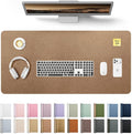 YSAGi Leather Desk Protector, Office Mat, Large Mouse Mat, Non-Slip PU Leather Blotter, Laptop Desk, Waterproof Writing Pad for Office and Home (Bronze, 35.4" x 17")