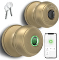 GeekTale Fingerprint Door Lock for Bedrooms, Fingerprint Door Knob with Lock, Smart Door Lock, App Control, Back-up Keys, Thumbprint Door Knob for Bedrooms, Office, Apartment