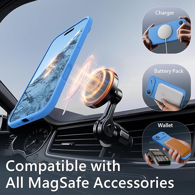 FireNova Magnetic for iPhone Air Case, Compatible with MagSafe, [Integrated Silicone Camera Control Button] [Camera Protection] Microfiber Lining Phone Case for iPhone 17 Air, 6.5", Blue