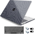 Case for 15-inch Microsoft Surface Laptop Copilot+ PC 2024 (7th Ed) Aesthetic Clear Hard Laptop Shell, with TPU Keyboard Cover & OTG Adapters Ultimate 6-in-1 Bundle, Topography