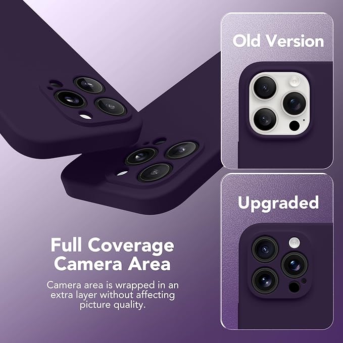 Magnetic for iPhone 14 Pro Case, Compatible with MagSafe, [Full Camera Protection][Screen Protector] Silicone Shockproof Protective Phone Case for iPhone 14 Pro 6.1", Deep Purple
