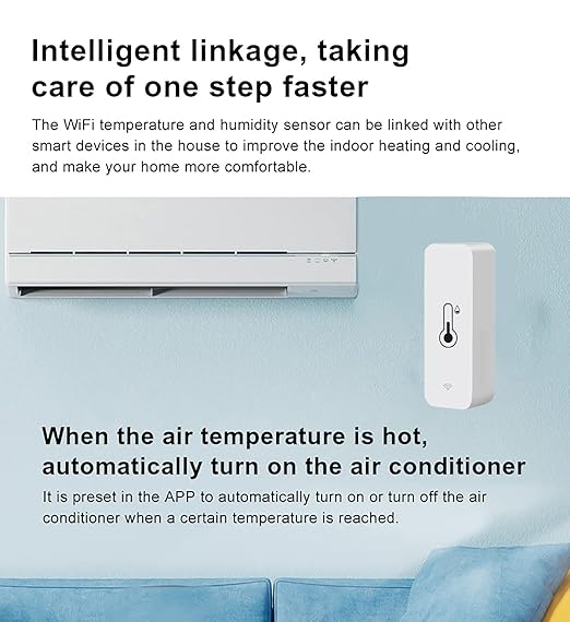 3-Pack WiFi Temperature Humidity Sensor: Indoor Thermometer Hygrometer with App Alert, Free Data Storage Export, Smart Temperature Humidity Monitor for Home Pet Greenhouse, Compatible with Alexa