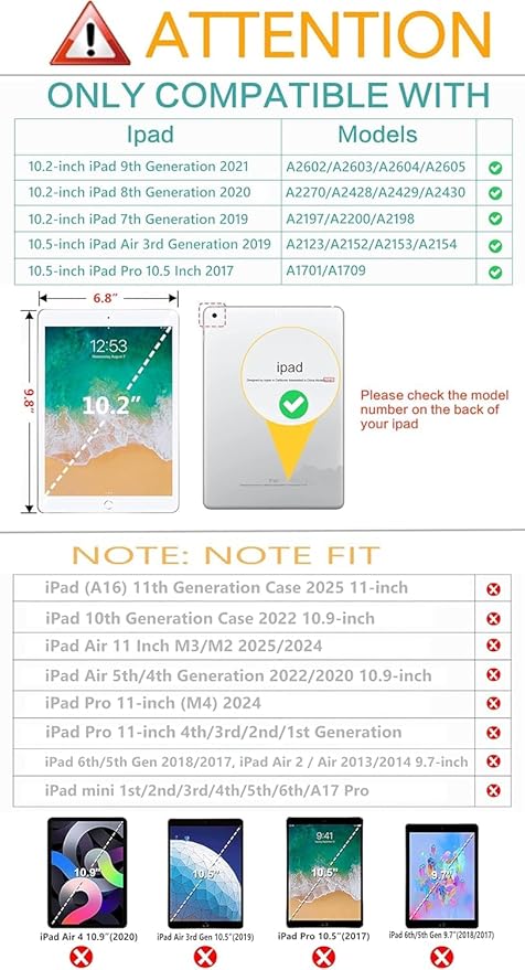 Case for iPad 9th/8th/7th Generation 10.2 Inch 2021/2020/2019, for iPad Air 3rd Gen/Pro 10.5 Inch,Auto Wake/Sleep Slim PU Leather Folio Cover with Multi-Angle Stand and Pen Holder, Light green