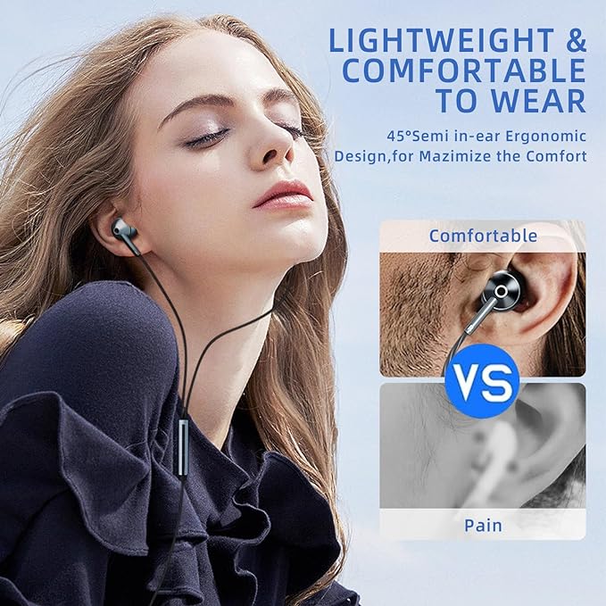 USB-C Wired Earbuds with Microphone, Volume Control, Noise Canceling, Compatible with Samsung Galaxy S24 S23 S22, iPhone 17 16 15 Pro Pro max, Pixel Phones
