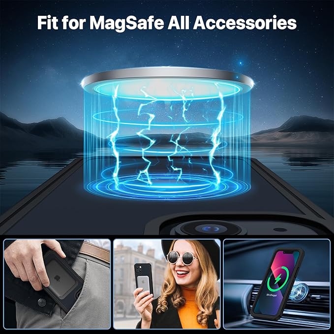 CENHUFO Privacy for iPhone 13 Mini Case, Full Body Phone Case with Built-in 9H Tempered Glass Privacy Screen Protector, Anti Peep Anti Spy Shockproof Protective Bumper Clear Cover - Black