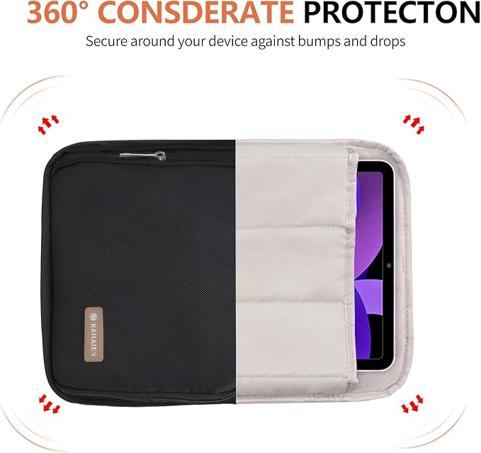 10-13 Inch Tablet Sleeve Bag, Ipad Bag for 13 In/11 in New iPad Pro M4 & 13 in Air M2 2024,iPad Pro 12.9 M2&M1,Ipad 10.9,Galaxy Tab S8+/S9+ 12.4,with Removable Shoulder Strap(Black)