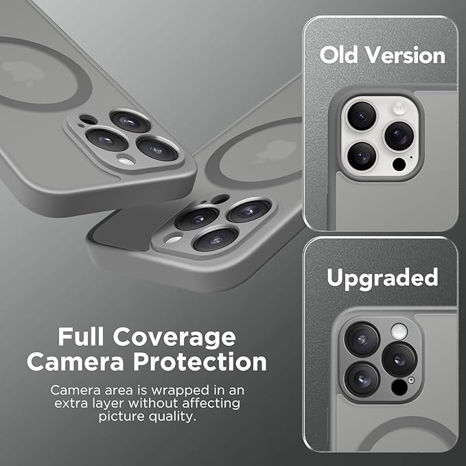 CAPRARO Magnetic Compatible with iPhone 16 Pro Max Case, Upgraded [Full Camera Protection] [Compatible with MagSafe] Protective Translucent Matte Women Phone Case Cover, Deep Greyr