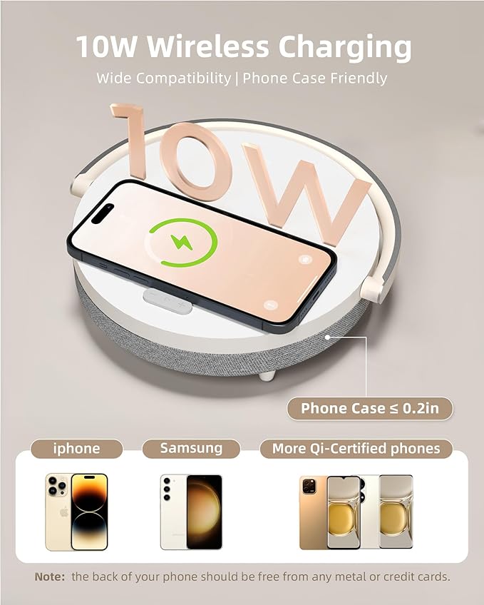 EZVALO Gifts for Mom, 4-in-1 Bedside Lamp with Bluetooth Speaker, Dimmable Night Light, Charging Station and Phone Holder, Birthday Gifts for Women, Teens, Wife and Friends