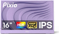 Pixio PX160 Wave Purple Portable Monitor 15.6 inch 60Hz FHD 1080p IPS Panel HDR Screen Cover Stand USB-C HDMI Laptop Screen Extender Portable Monitor for Laptop, PC, Console, Phone