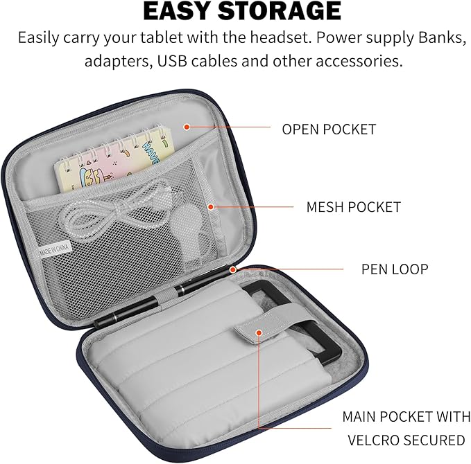 HoYiXi Universal Sleeve Bag for 6",6.8",7" Kindle Paperwhite/Colorsoft 2024-2012 Compatible with 6"-6.8" All-New Kindle/Kobo/Tolino/Sony,6" EReader with Anti-Drop Protective Cover,Blue