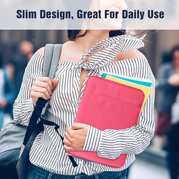 TiMOVO 9-11" Tablet Sleeve Bag for iPad 11-inch A16 2025, iPad 10.9"/10.2"| Air 11 Inch/5th/4th Gen. 10.9", Galaxy Tab A9+/A11Plus 11", Protective Bag Fit Smart Keyboard, Rose Pink